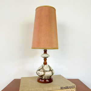 TEAK & CERAMIC LAMP