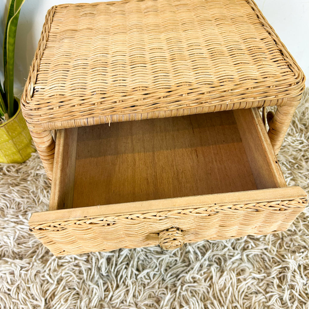 CANE BEDSIDE TABLE - HEY JUDE WORKSHOP • Vintage furniture & objects Melbourne