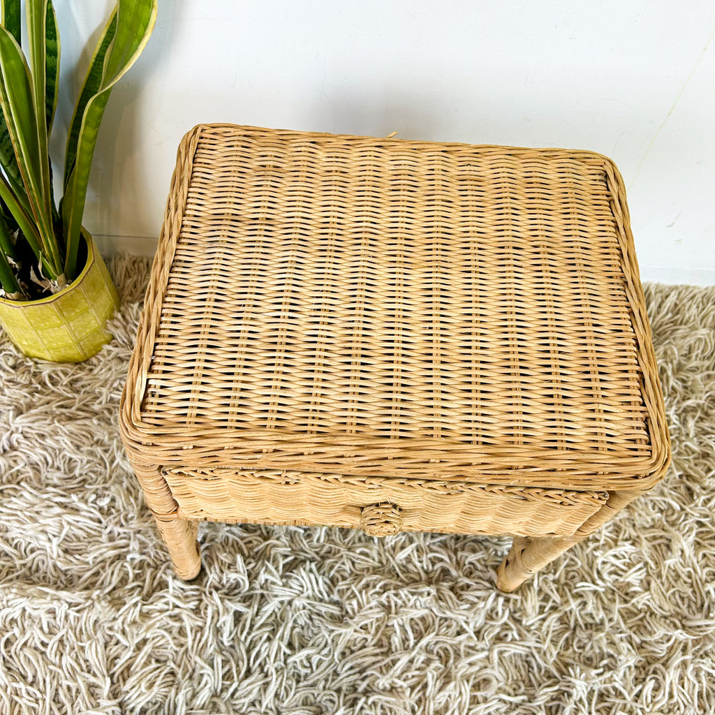 CANE BEDSIDE TABLE - HEY JUDE WORKSHOP • Vintage furniture & objects Melbourne