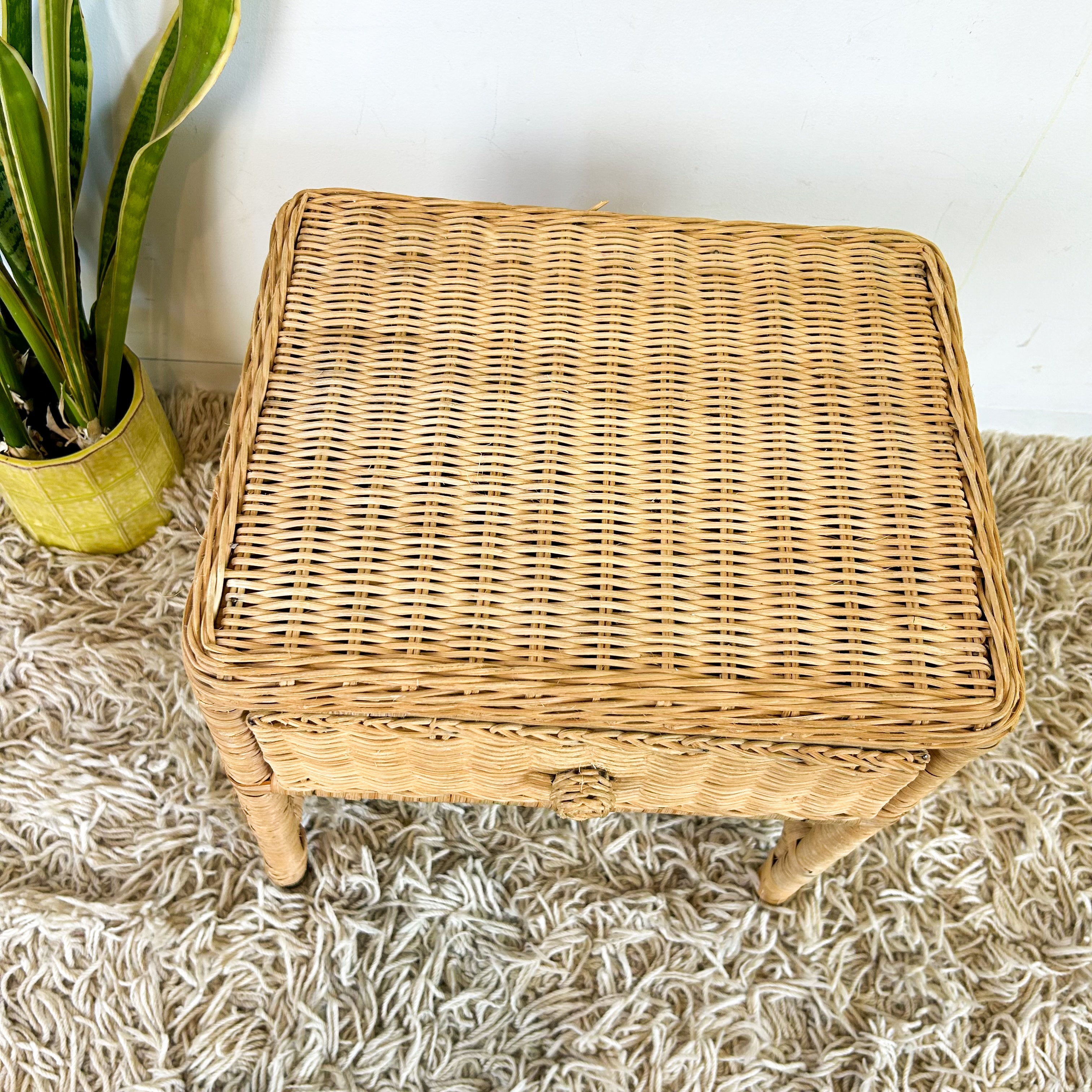 CANE BEDSIDE TABLE - HEY JUDE WORKSHOP • Vintage furniture & objects Melbourne