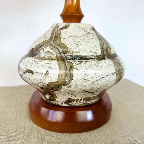 TEAK & CERAMIC LAMP