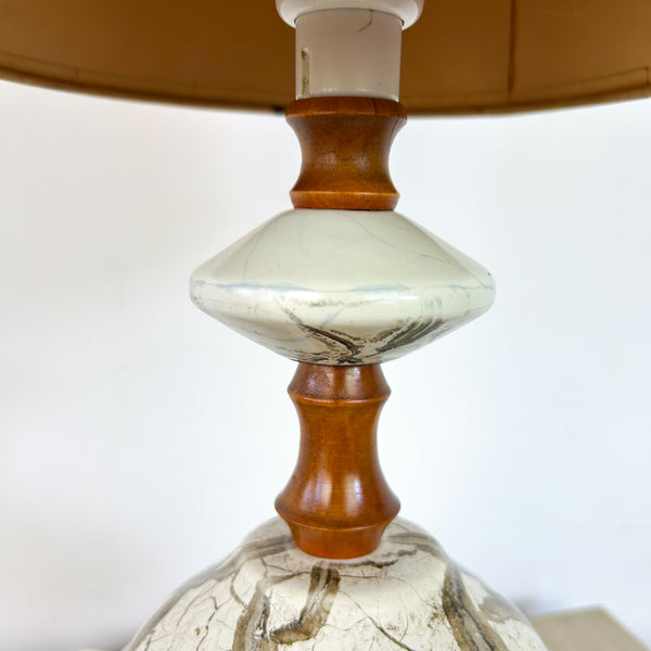 TEAK & CERAMIC LAMP