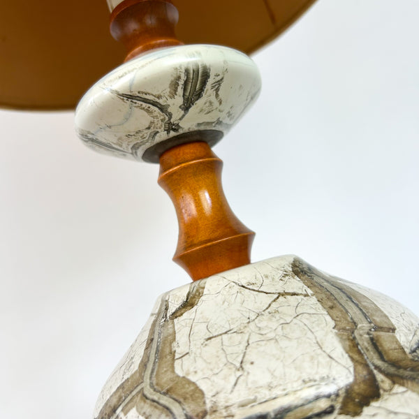 TEAK & CERAMIC LAMP