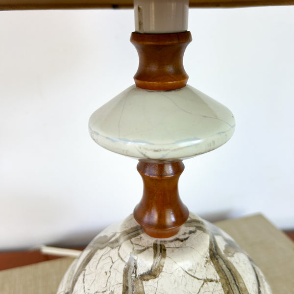 TEAK & CERAMIC LAMP