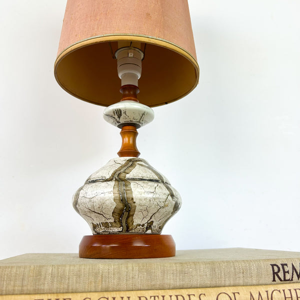 TEAK & CERAMIC LAMP