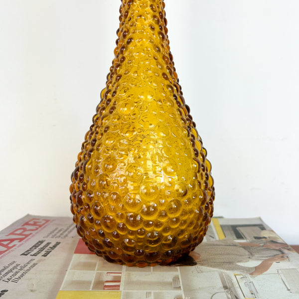 AMBER HOBNAIL GENIE BOTTLE