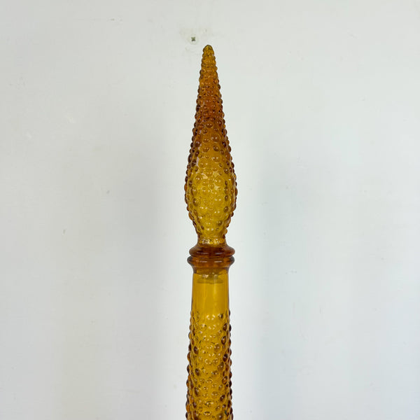 AMBER HOBNAIL GENIE BOTTLE