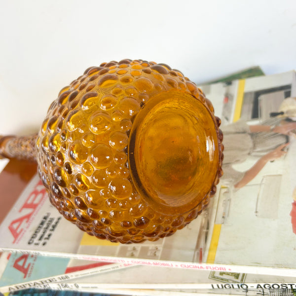 AMBER HOBNAIL GENIE BOTTLE