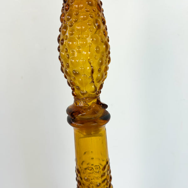 AMBER HOBNAIL GENIE BOTTLE