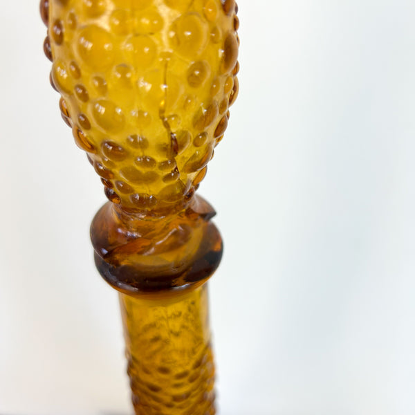 AMBER HOBNAIL GENIE BOTTLE