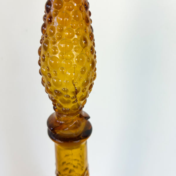 AMBER HOBNAIL GENIE BOTTLE