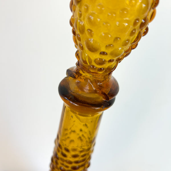 AMBER HOBNAIL GENIE BOTTLE