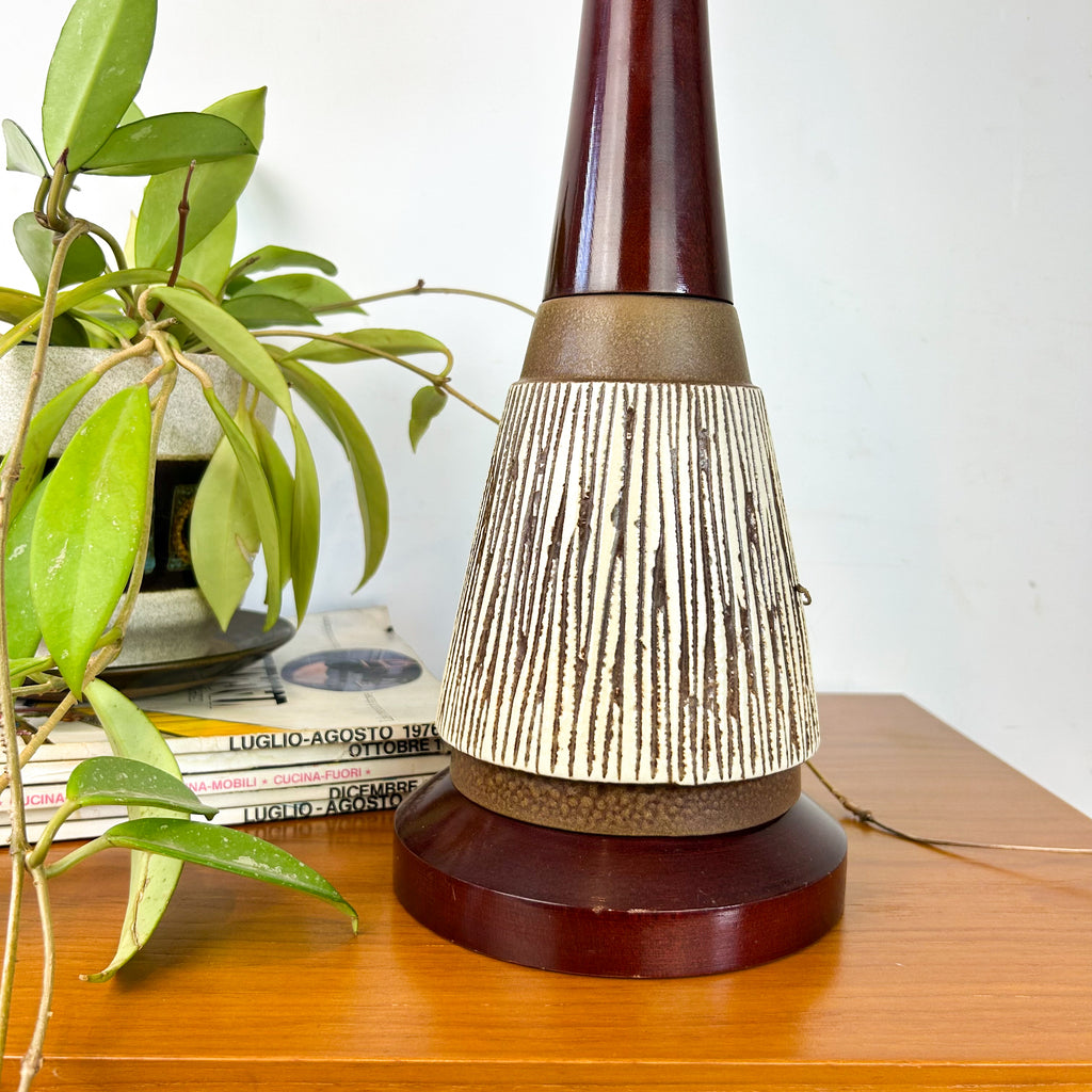 1960s CERAMIC TIMBER LAMP - HEY JUDE WORKSHOP • Vintage furniture & objects Melbourne