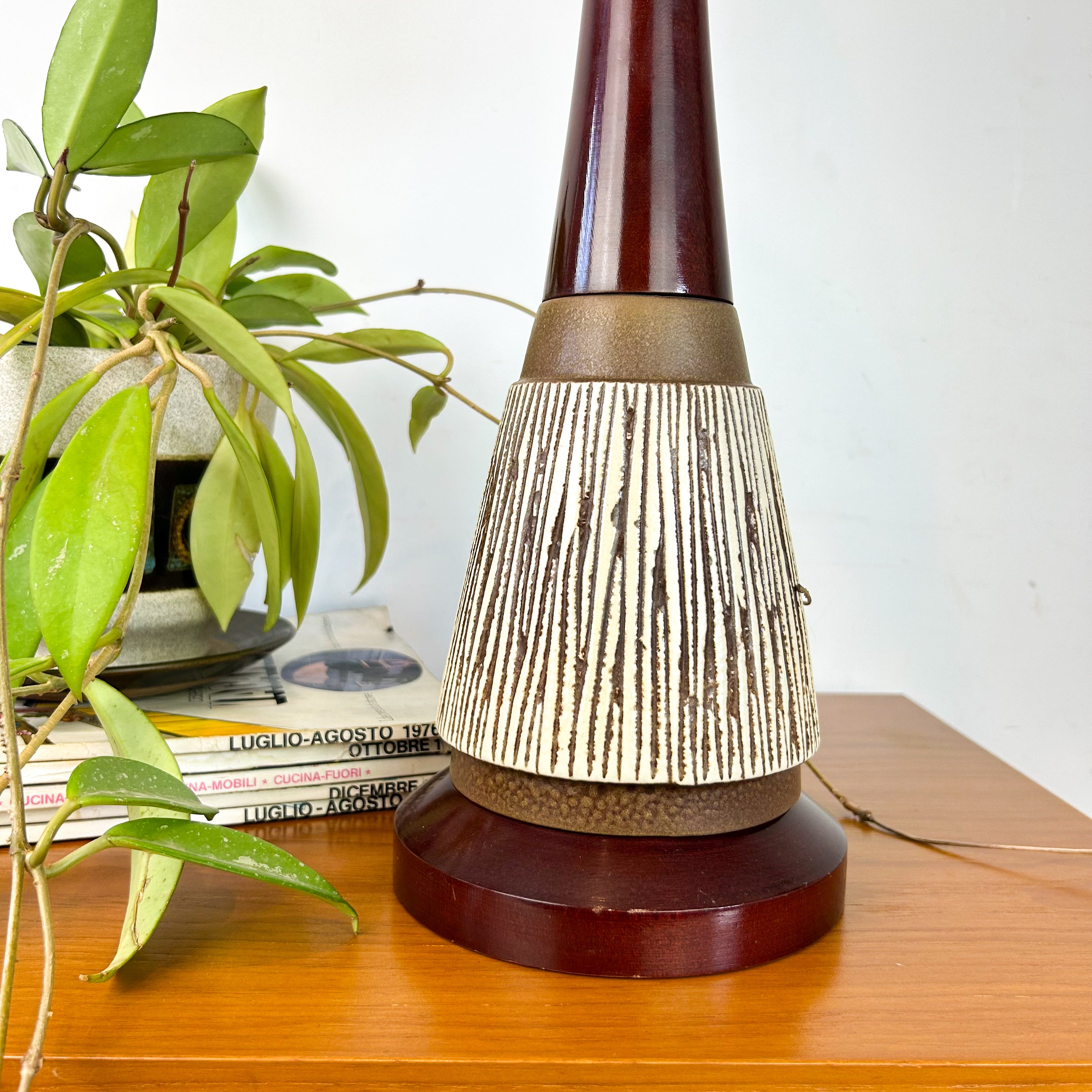 1960s CERAMIC TIMBER LAMP - HEY JUDE WORKSHOP • Vintage furniture & objects Melbourne