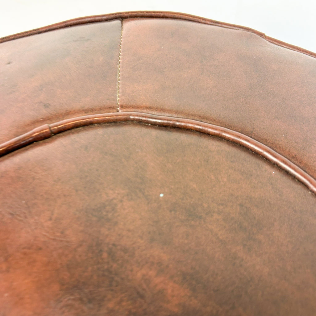 BROWN VINYL POUFFE #1 - HEY JUDE WORKSHOP • Vintage furniture & objects Melbourne