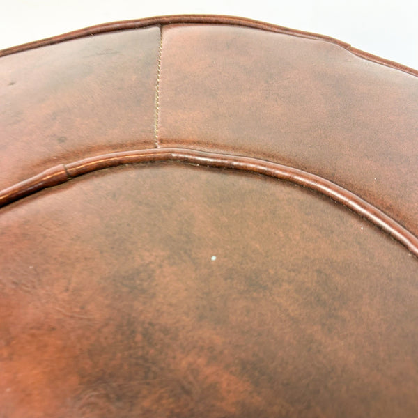 BROWN VINYL POUFFE #1
