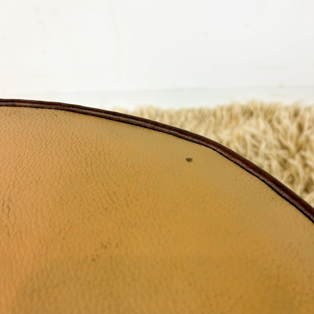 BROWN VINYL POUFFE #1 - HEY JUDE WORKSHOP • Vintage furniture & objects Melbourne