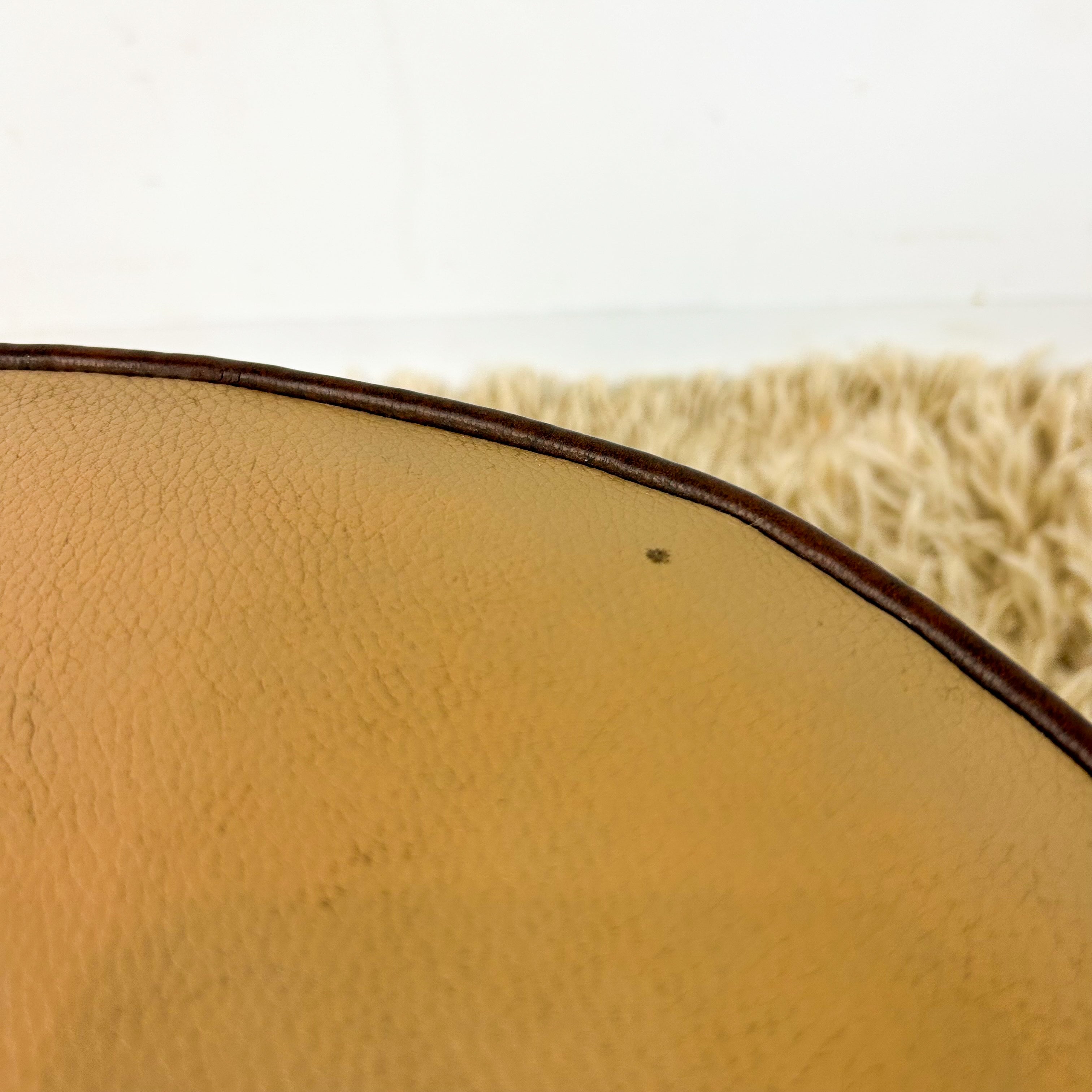 BROWN VINYL POUFFE #1 - HEY JUDE WORKSHOP • Vintage furniture & objects Melbourne