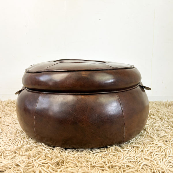 BROWN VINYL POUFFE #2