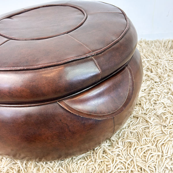BROWN VINYL POUFFE #2