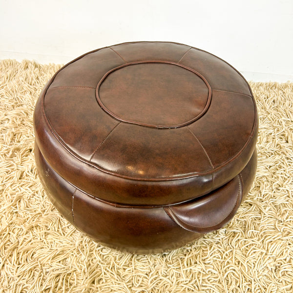 BROWN VINYL POUFFE #2