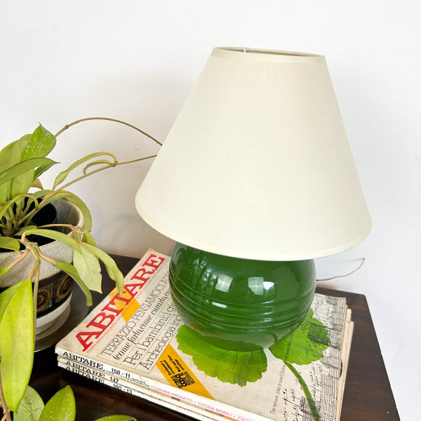 GREEN CERAMIC BALL LAMP - HEY JUDE WORKSHOP • Vintage furniture & objects Melbourne