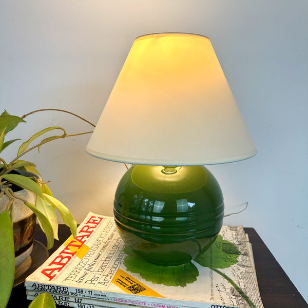 GREEN CERAMIC BALL LAMP - HEY JUDE WORKSHOP • Vintage furniture & objects Melbourne