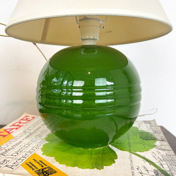 GREEN CERAMIC BALL LAMP - HEY JUDE WORKSHOP • Vintage furniture & objects Melbourne