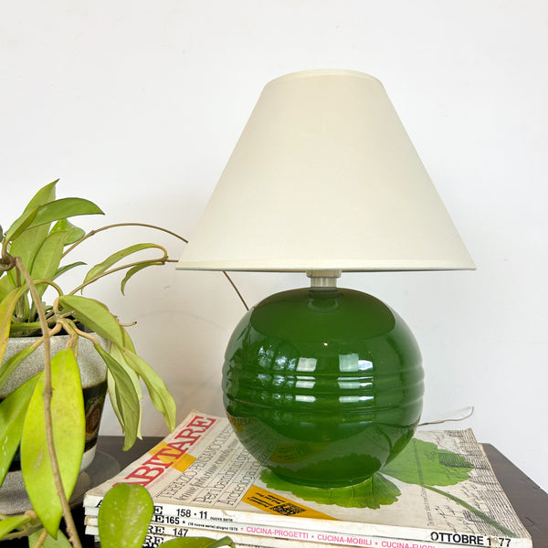GREEN CERAMIC BALL LAMP - HEY JUDE WORKSHOP • Vintage furniture & objects Melbourne