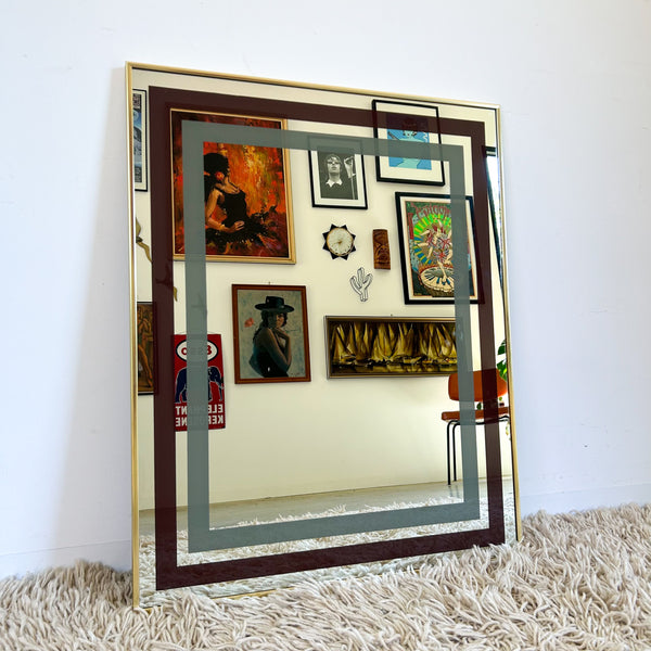 WALL MIRROR WITH BORDER PRINT