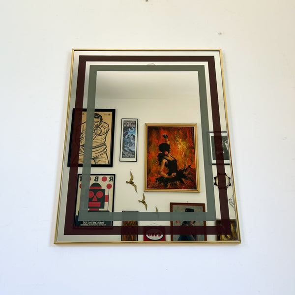 WALL MIRROR WITH BORDER PRINT