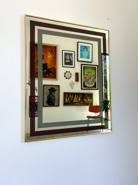 WALL MIRROR WITH BORDER PRINT