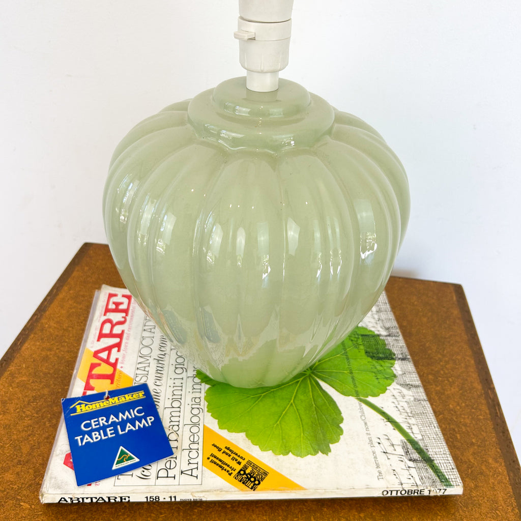 SAGE GREEN CERAMIC LAMP - HEY JUDE WORKSHOP • Vintage furniture & objects Melbourne