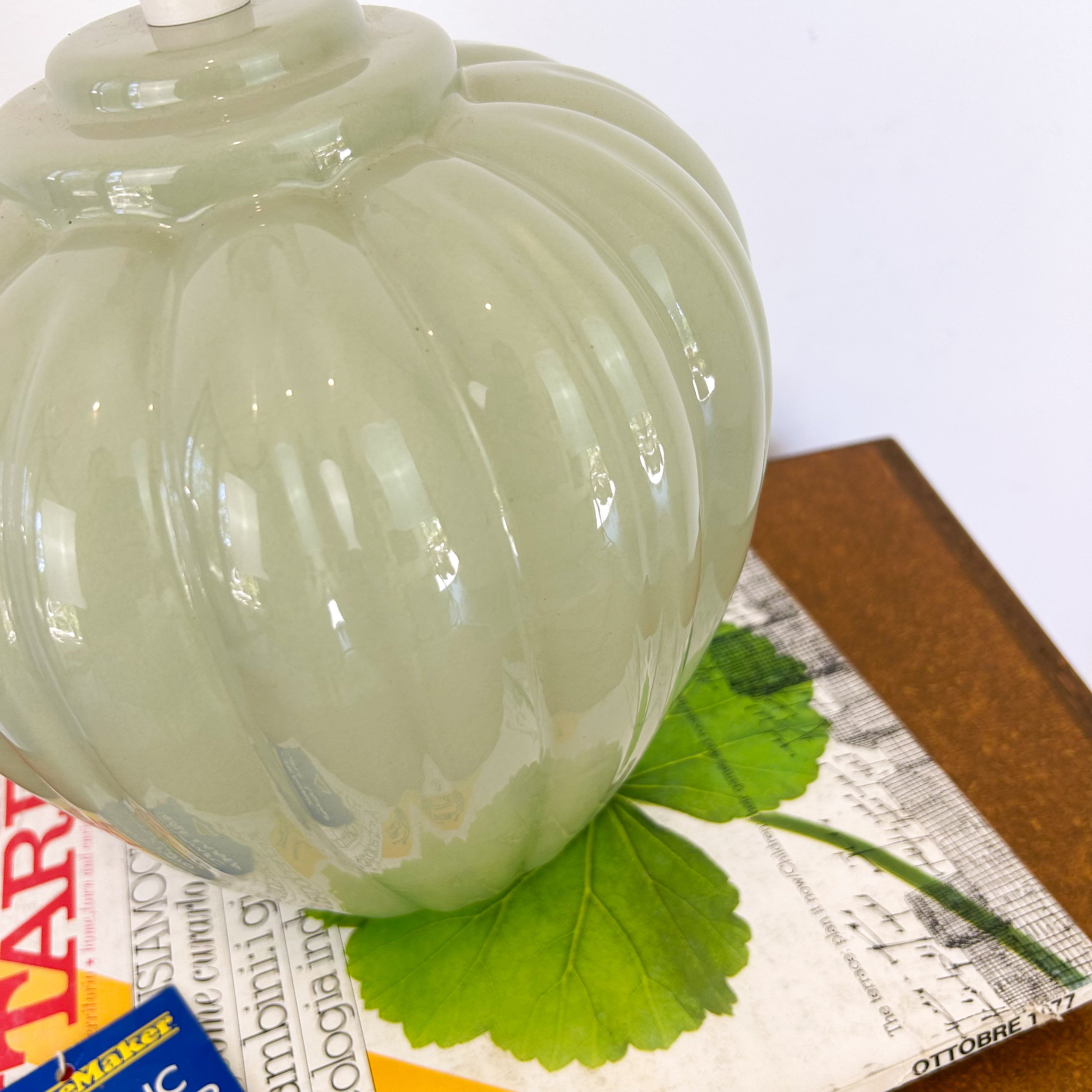 SAGE GREEN CERAMIC LAMP - HEY JUDE WORKSHOP • Vintage furniture & objects Melbourne