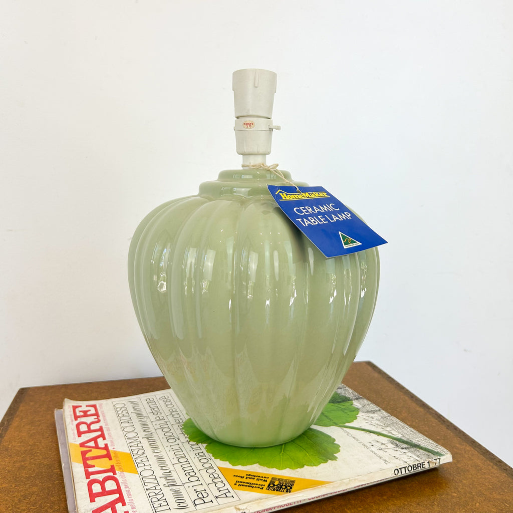 SAGE GREEN CERAMIC LAMP - HEY JUDE WORKSHOP • Vintage furniture & objects Melbourne