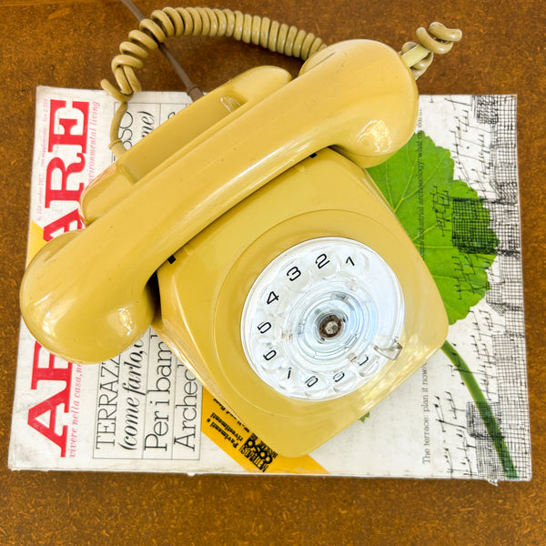 ROTARY DIAL TELEPHONE TOPAZ YELLOW