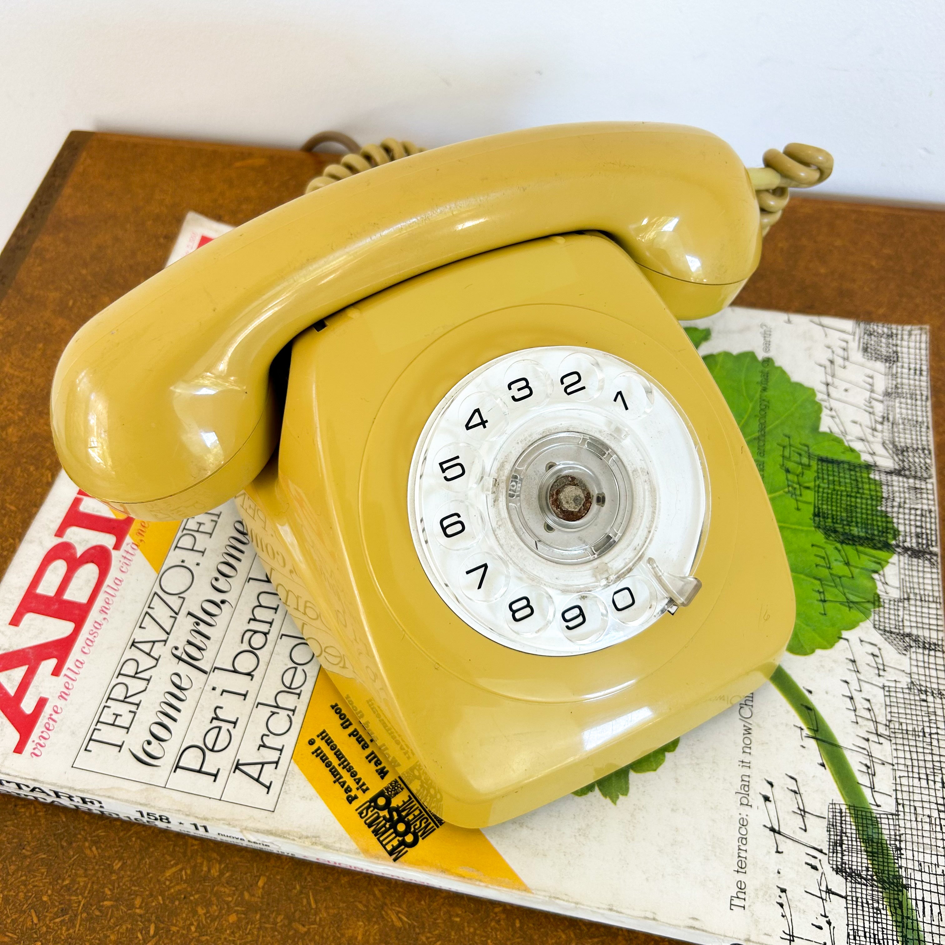 ROTARY DIAL TELEPHONE TOPAZ YELLOW - HEY JUDE WORKSHOP • Vintage furniture & objects Melbourne