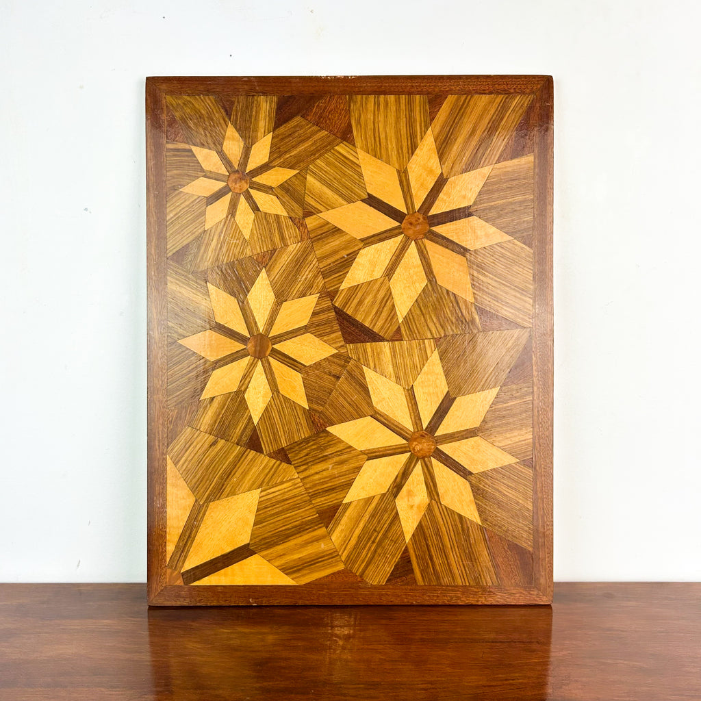 INLAID TIMBER FLORAL WALL ART