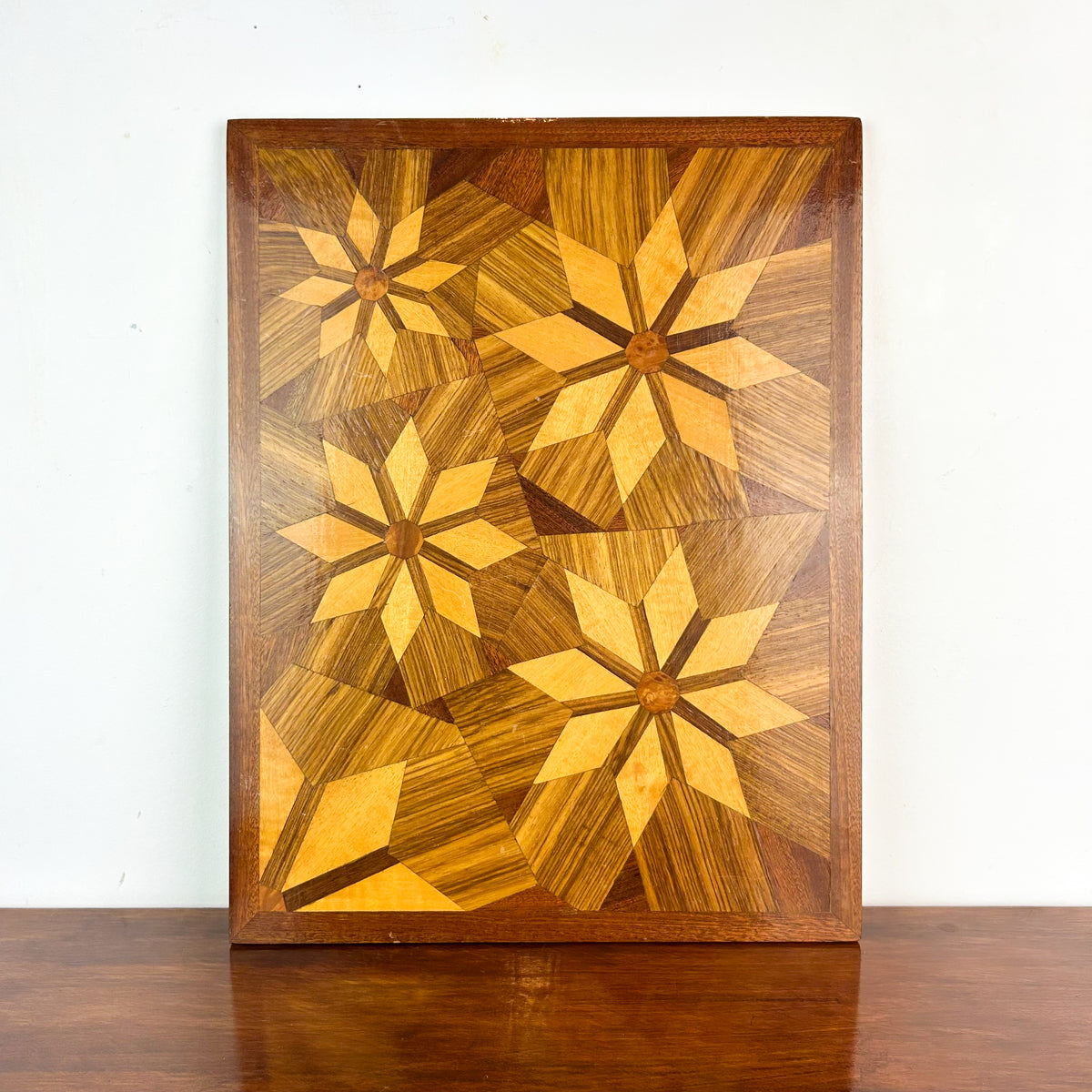INLAID TIMBER FLORAL WALL ART