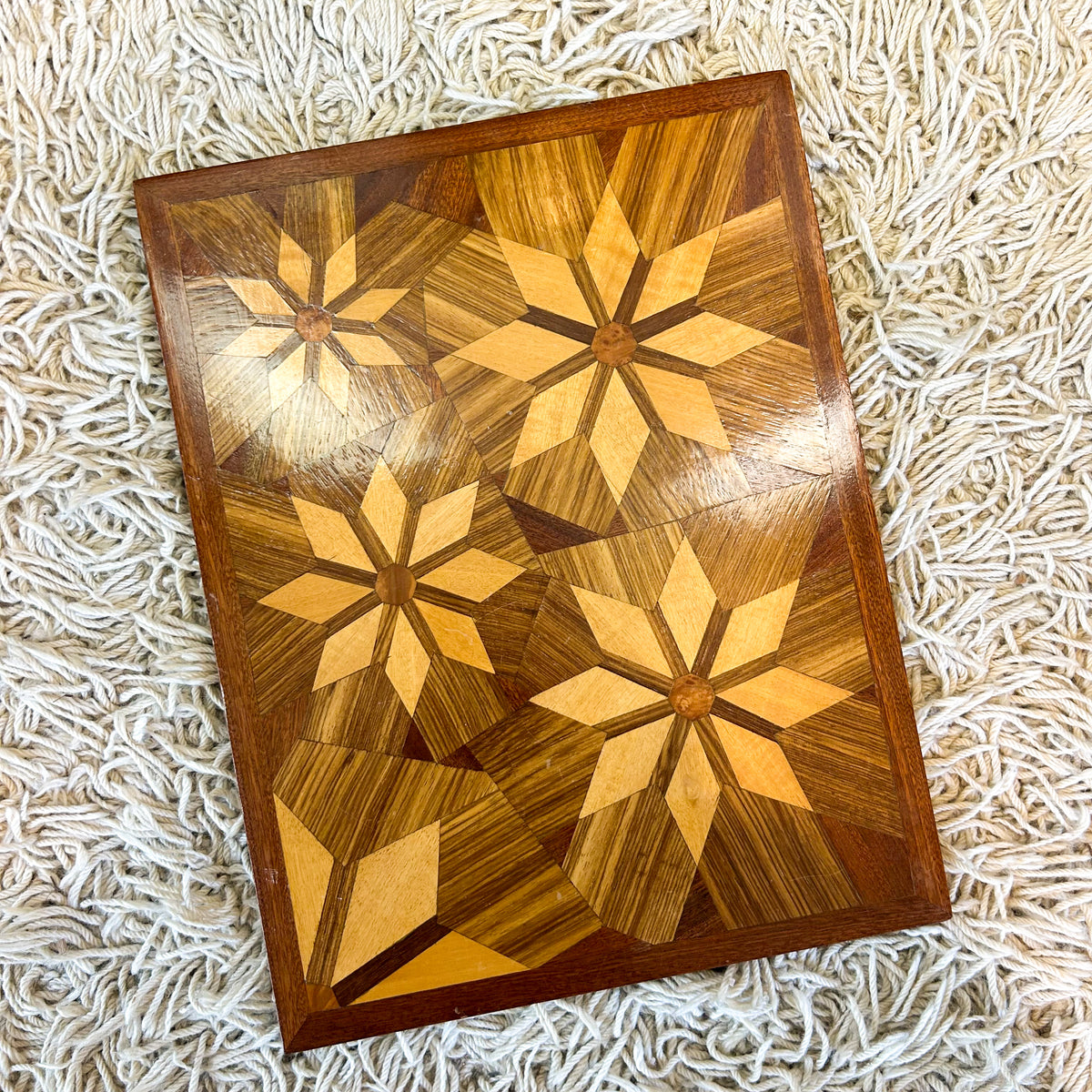INLAID TIMBER FLORAL WALL ART