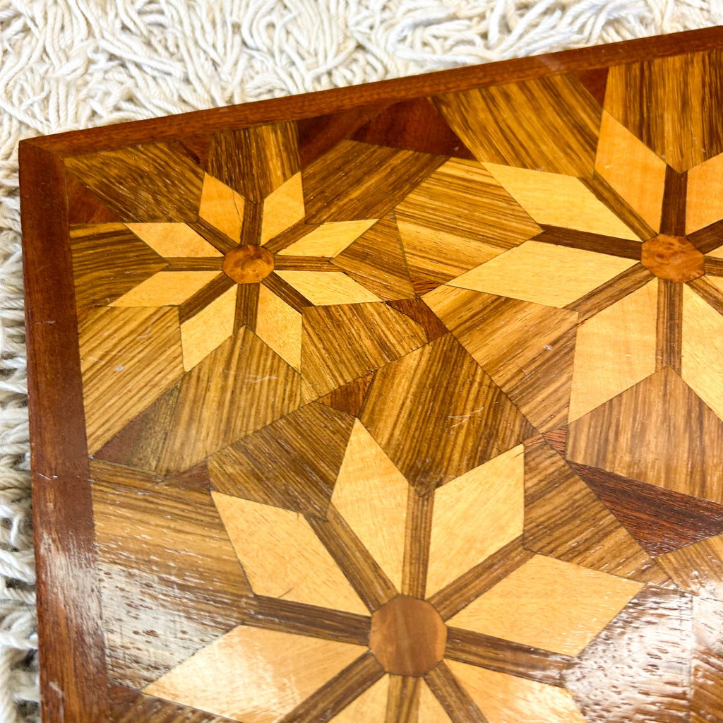 INLAID TIMBER FLORAL WALL ART