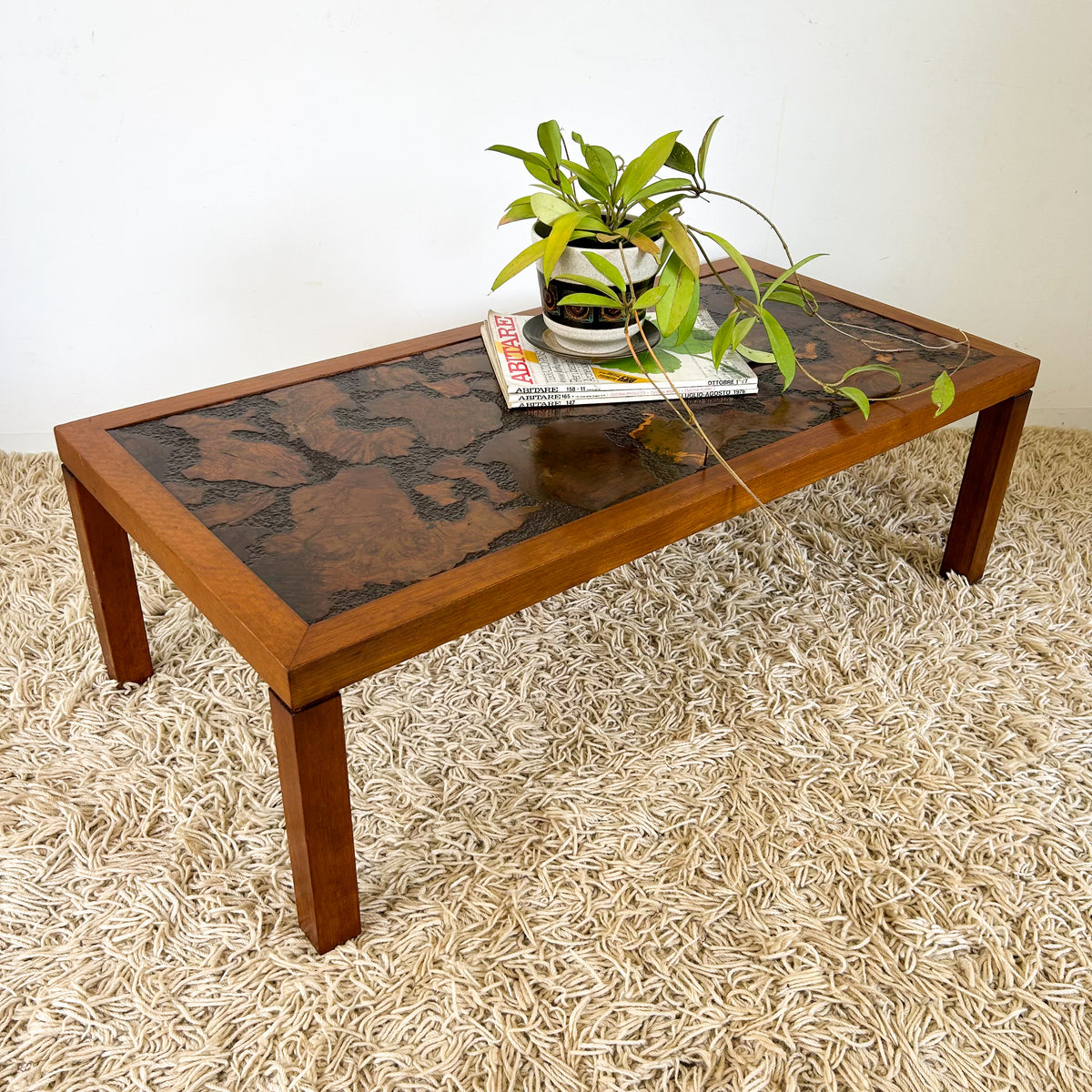 BURL WOOD COFFEE TABLE - HEY JUDE WORKSHOP • Vintage furniture & objects Melbourne