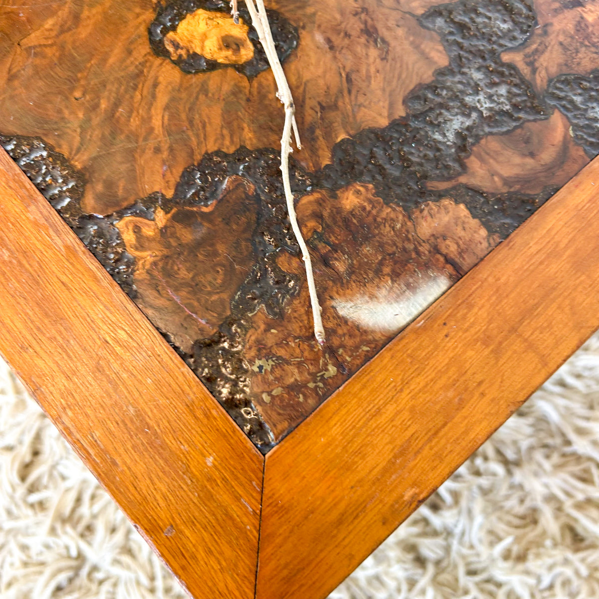 BURL WOOD COFFEE TABLE - HEY JUDE WORKSHOP • Vintage furniture & objects Melbourne