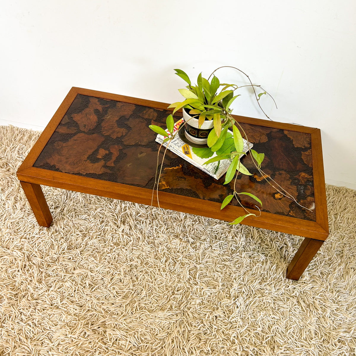 BURL WOOD COFFEE TABLE - HEY JUDE WORKSHOP • Vintage furniture & objects Melbourne