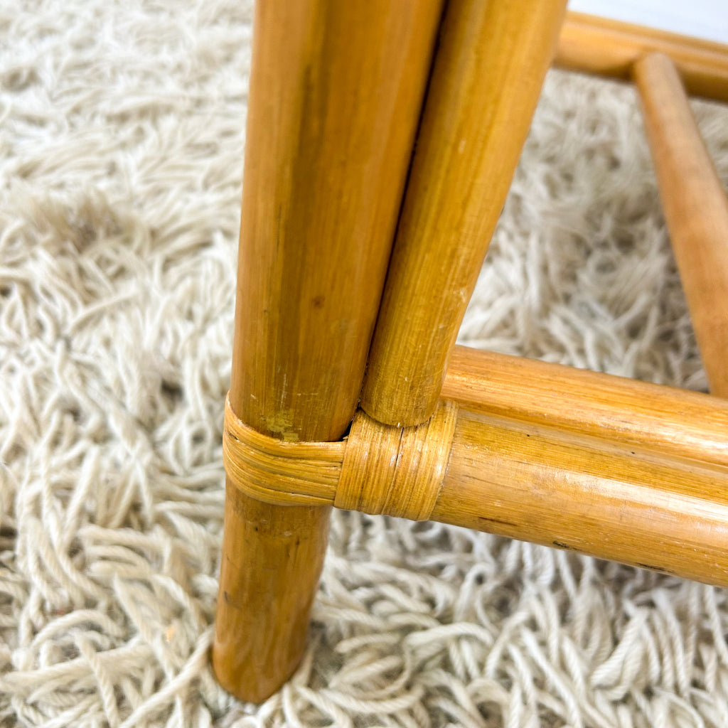 CANE & SMOKY GLASS COFFEE TABLE