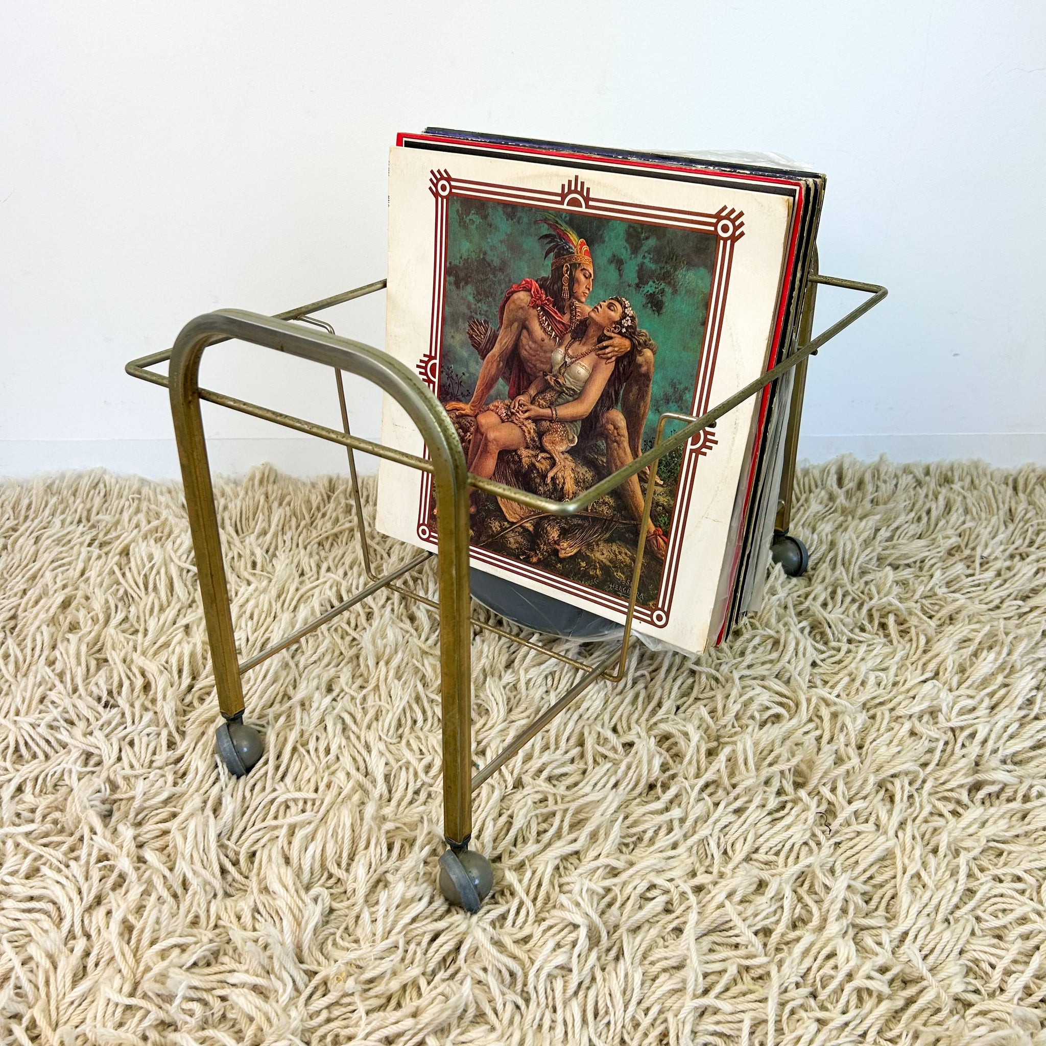 BRASS VINYL RECORD RACK