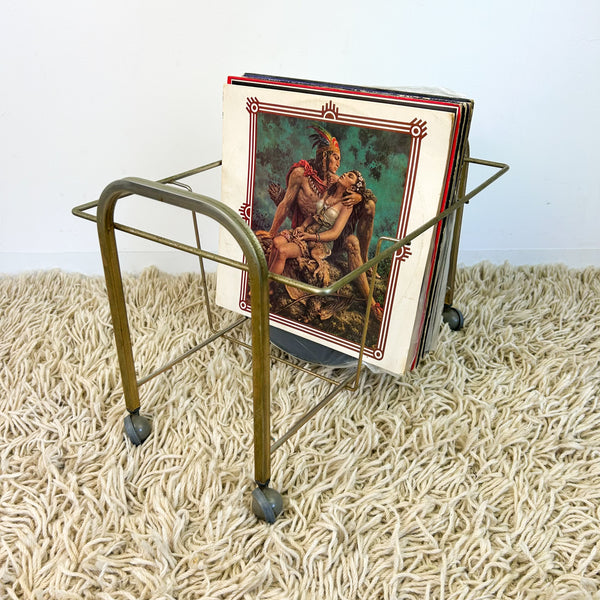 BRASS VINYL RECORD RACK