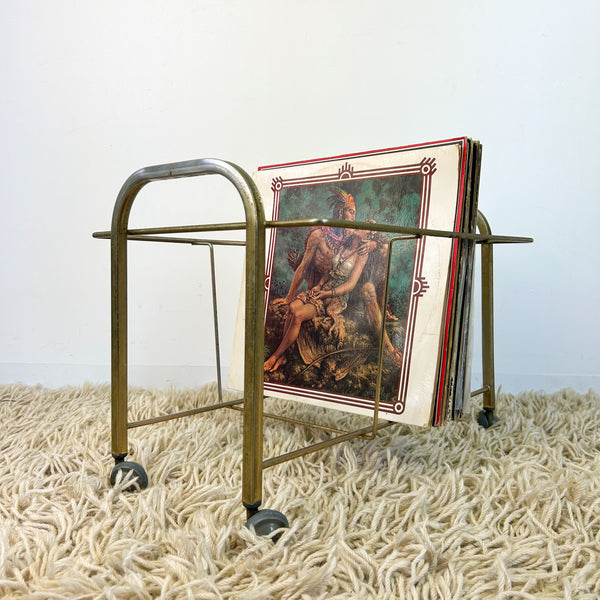 BRASS VINYL RECORD RACK