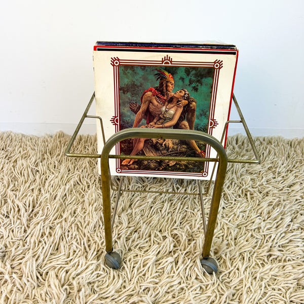 BRASS VINYL RECORD RACK