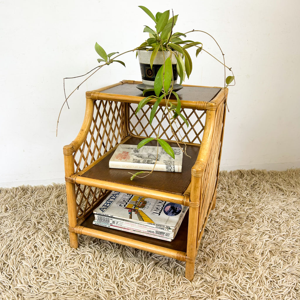CANE BEDSIDE TABLE